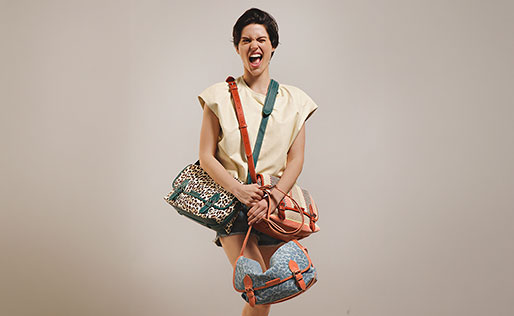 Brightly colored leather crossbody bags