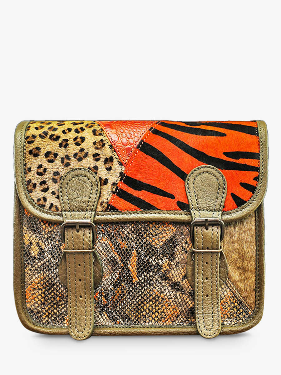 shoulder-bags-for-women-orange-green-front-view-picture-lasacoche-s-chimere-orange-khaki-paul-marius-3760125336879