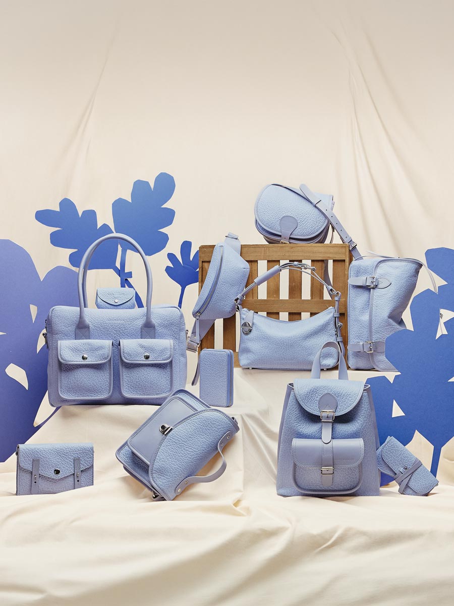 Purple leather backpack LeBaroudeur - Lavande side view