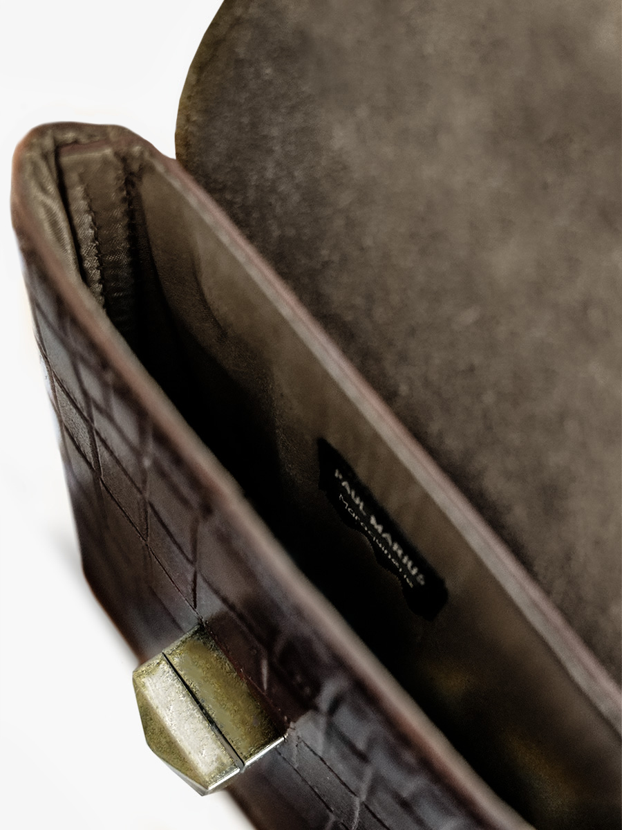leather-phone-bag-for-woman-dark-brown-interior-view-picture-agathe-alligator-tigers-eye-paul-marius-3760125357348
