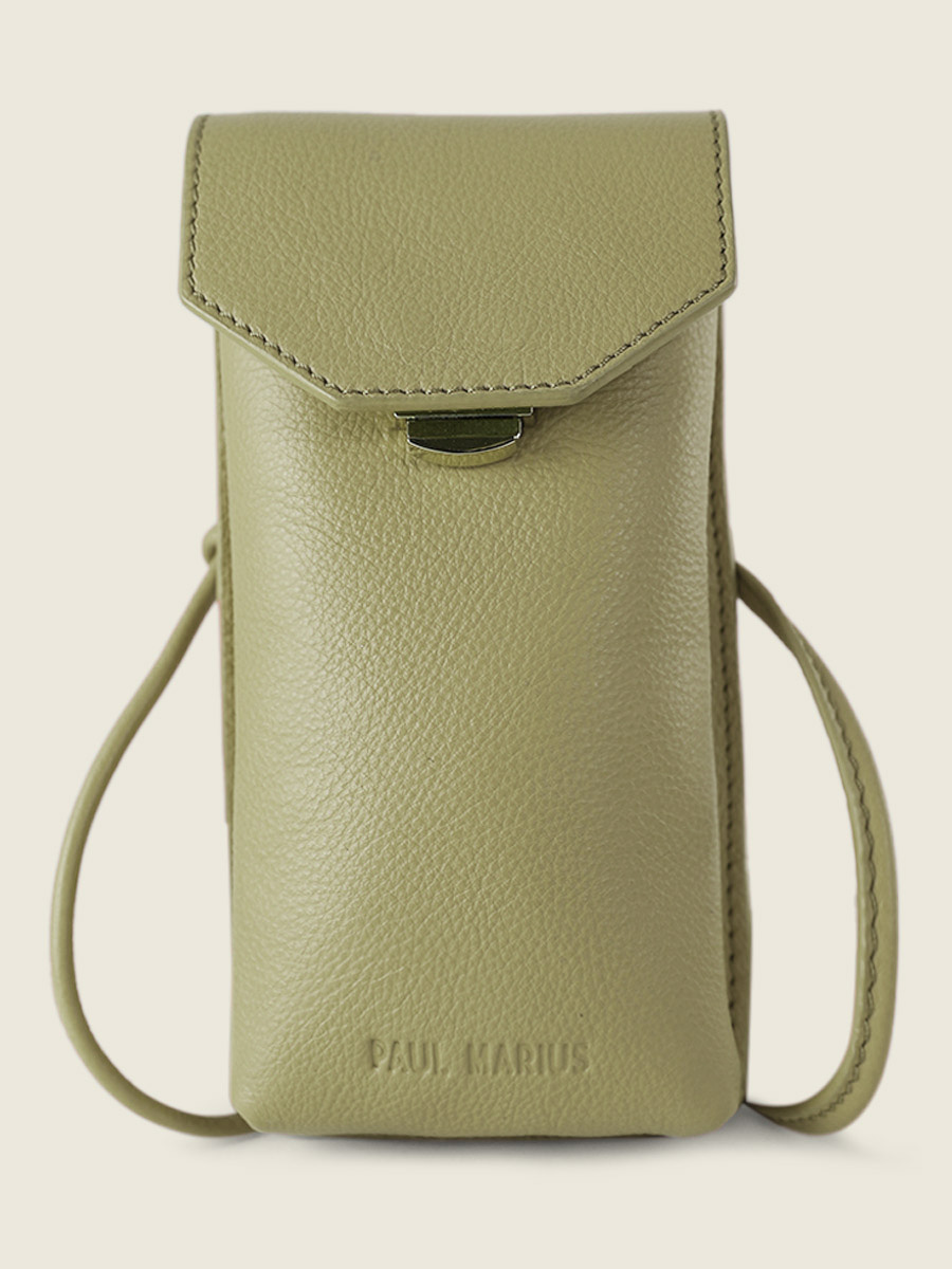 leather-phone-bag-for-women-green-front-view-picture-eva-art-deco-almond-paul-marius-3760125359908