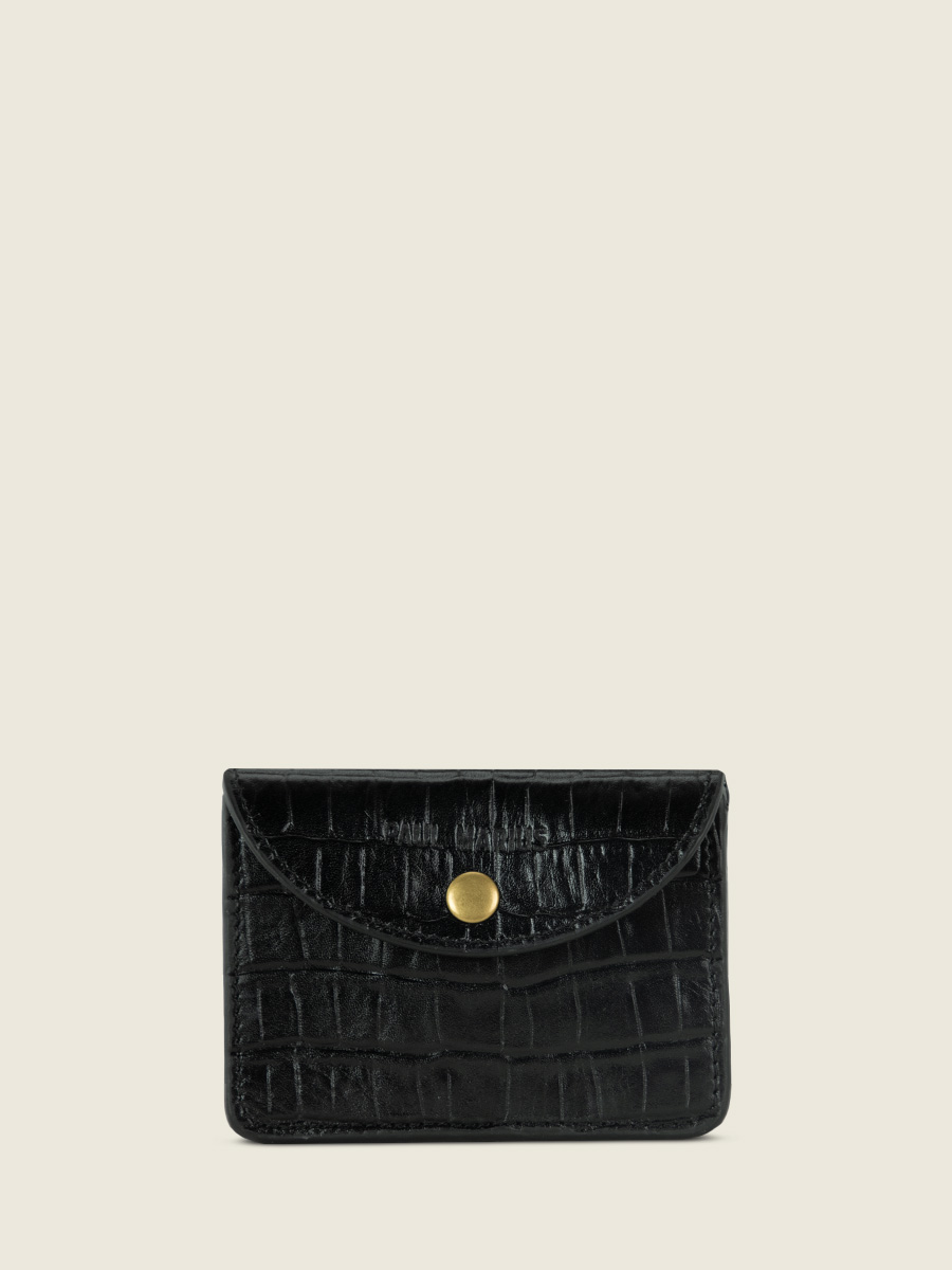black-leather-purse-basile-heritage-jet-black-paul-marius-front-view-picture-m75-cr-b