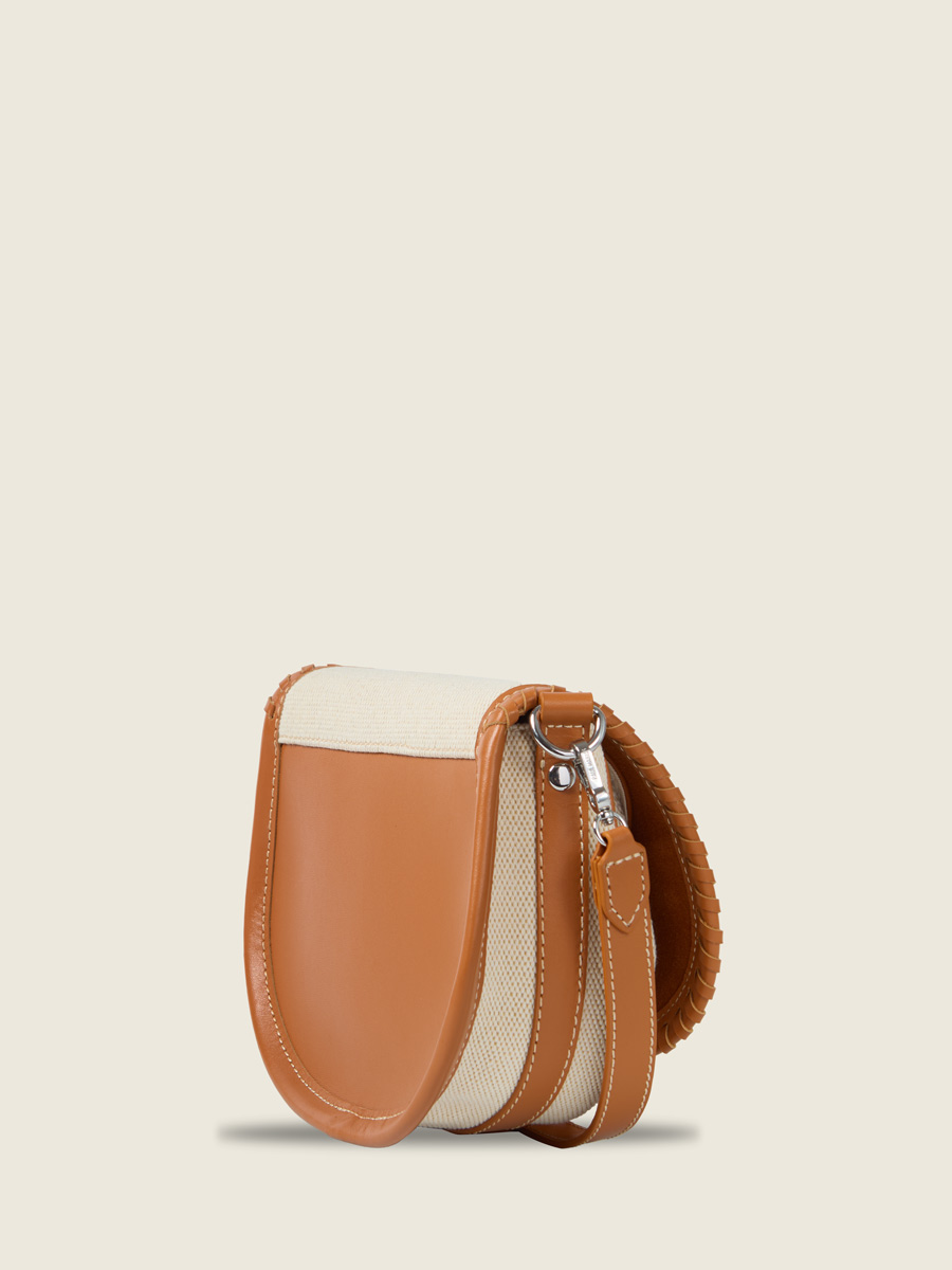 Beige canavas mini shoulder bag LeBobo Escapade - Beige Canvas back view