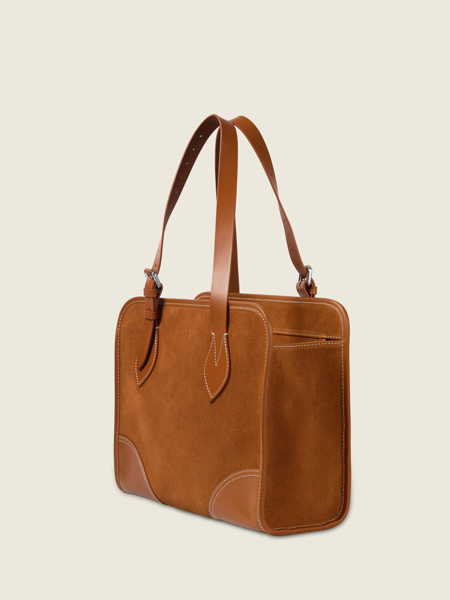  Suede tote bag LeCabas  - Brick  back view