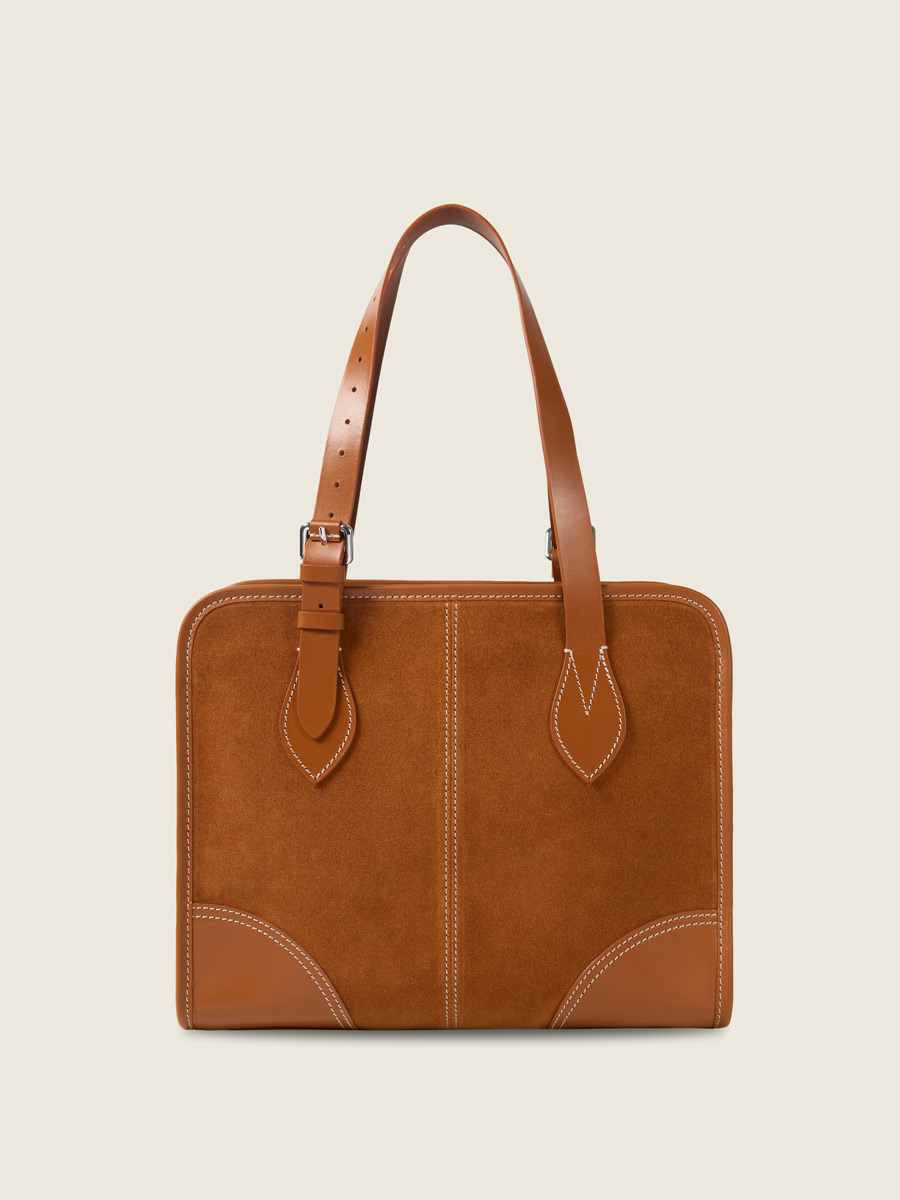  Suede tote bag LeCabas  - Brick  inside view