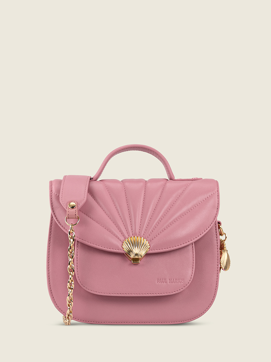 cross-body-bag-leather-mademoiselle-george-coquillage-venus-pink-front-view-w105-pi