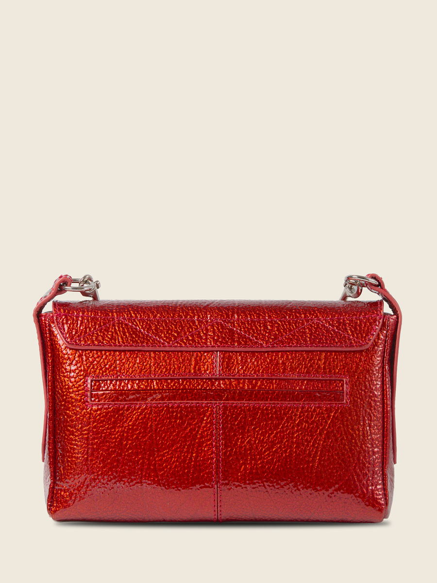 Red leather crossbody bag Diane S - Star Flame back view