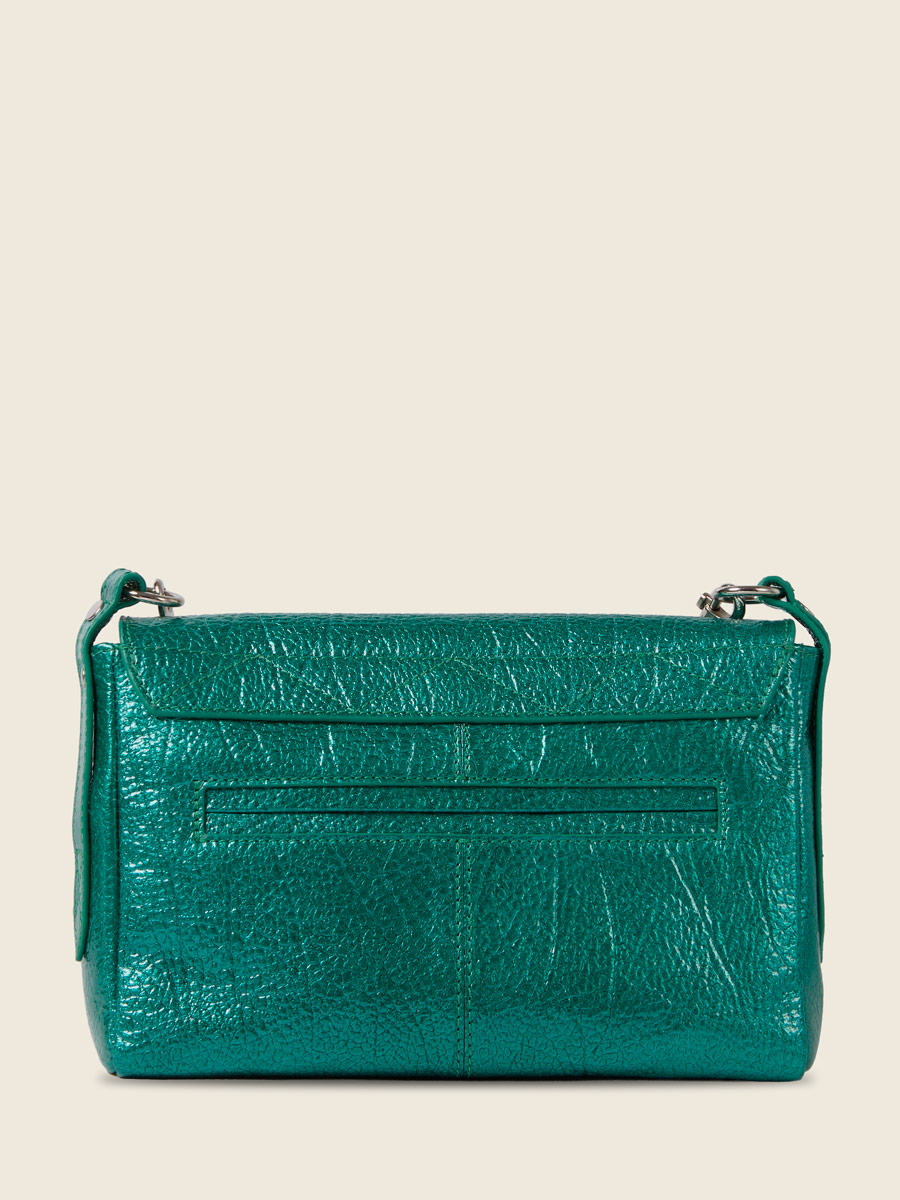 Blue leather crossbody bag Diane S - Lagoon Star back view