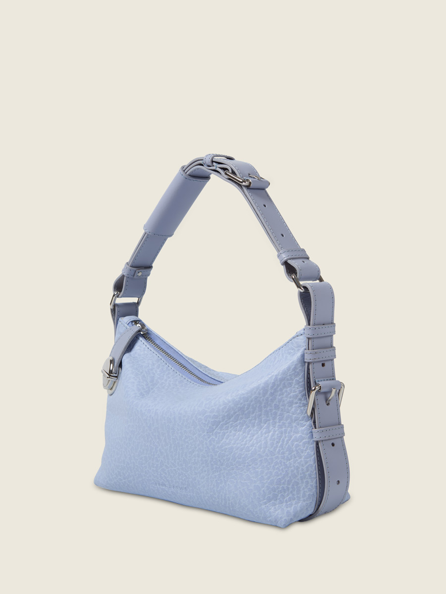 Purple leather baguette bag Elliott Baguette - Lavender back view