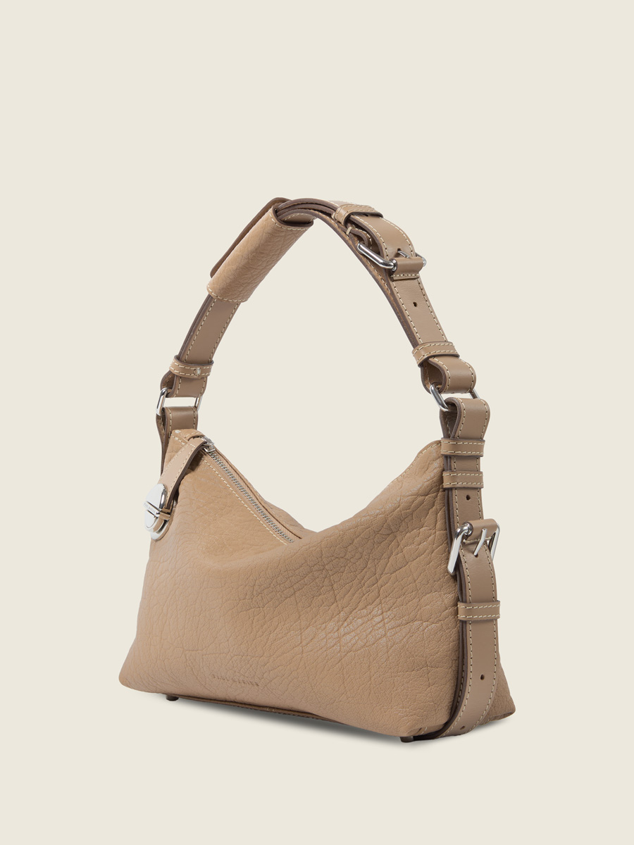 elliott-taupe-leather-baguette-bag-women-side-view-w73m-bei