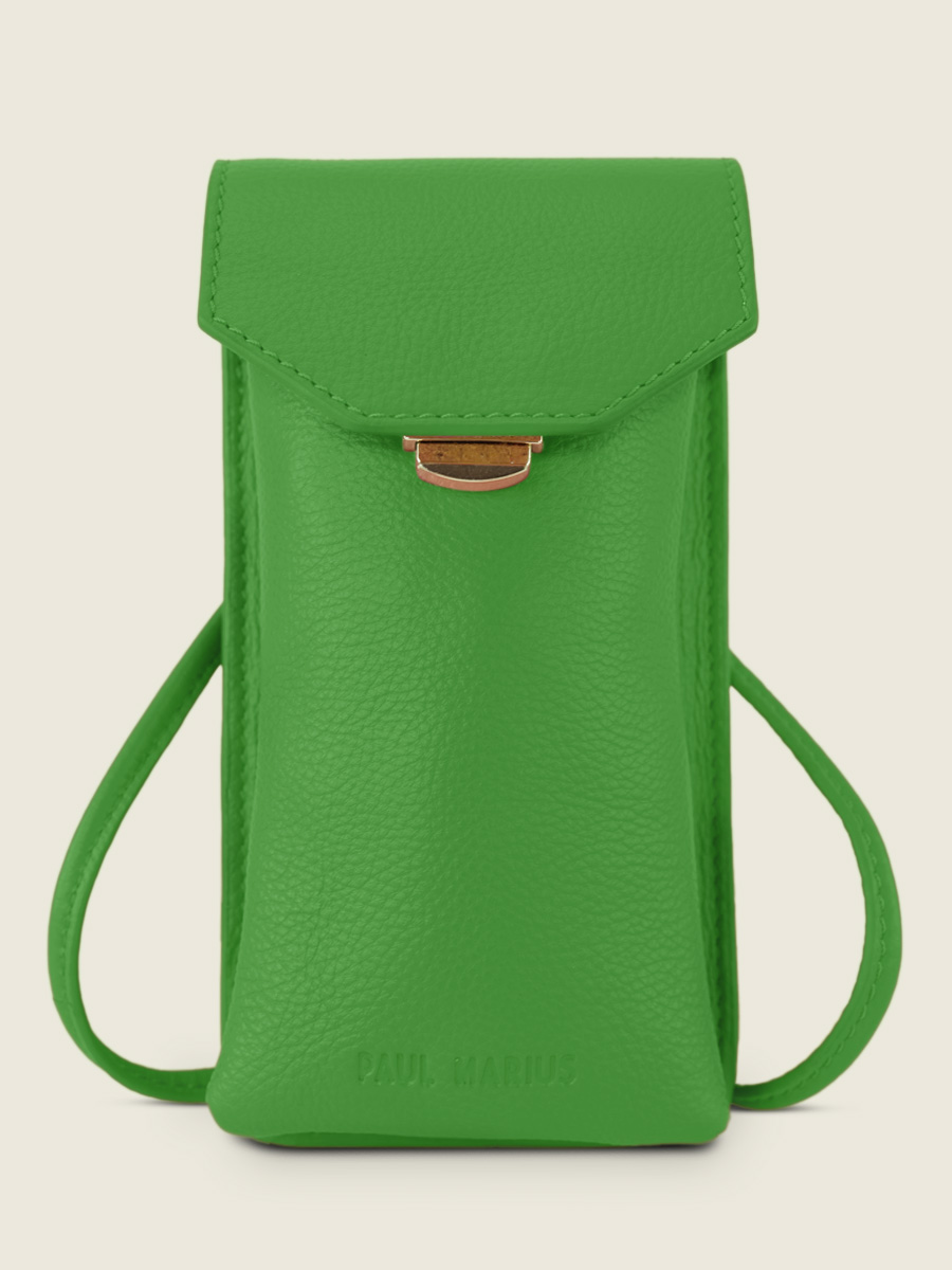 green-leather-phone-bag-eva-sorbet-kiwi-paul-marius-front-view-picture-m71-sb-gr