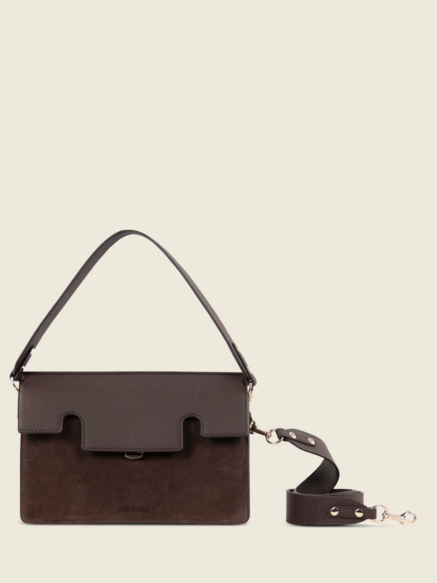 baguette-bag-brown-leather-gabrielle-chocolate-front-view-w42-su-db
