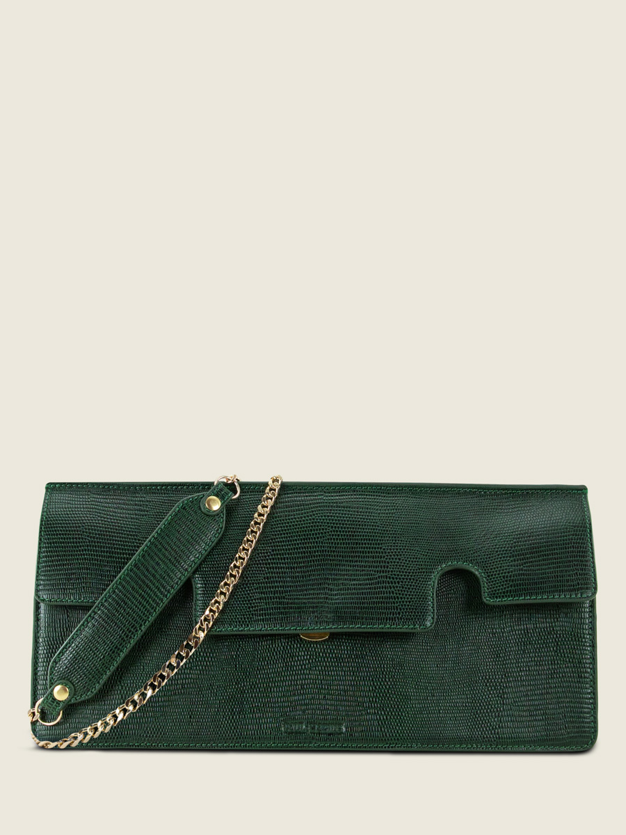 brown-leather-baguette-bag-gabrielle-ultra-long-1960-malachite-paul-marius-front-view-picture-w42l-l-dg