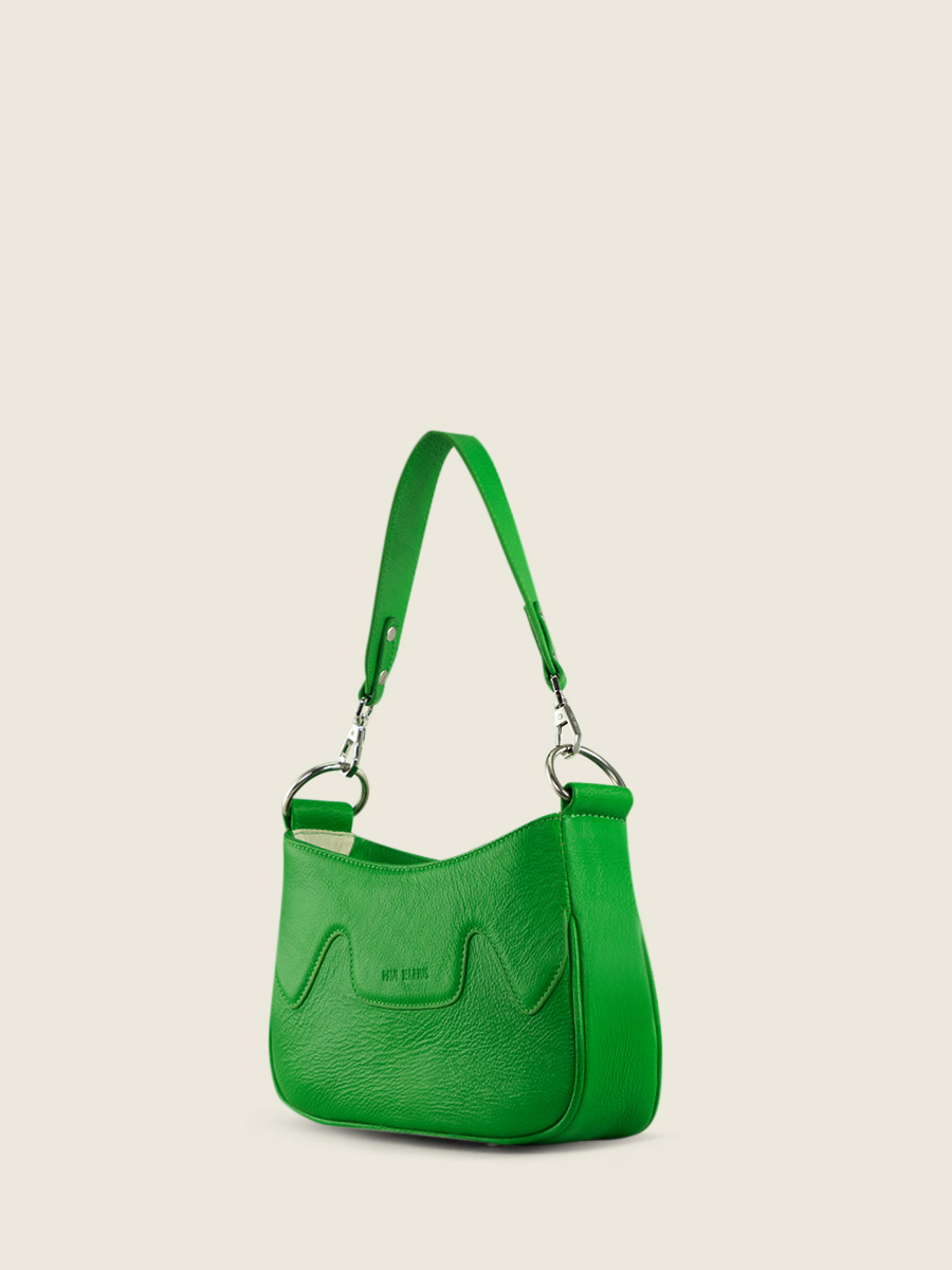green-leather-half-moon-garance-neon-paul-marius-side-view-picture-w40-ne-gr