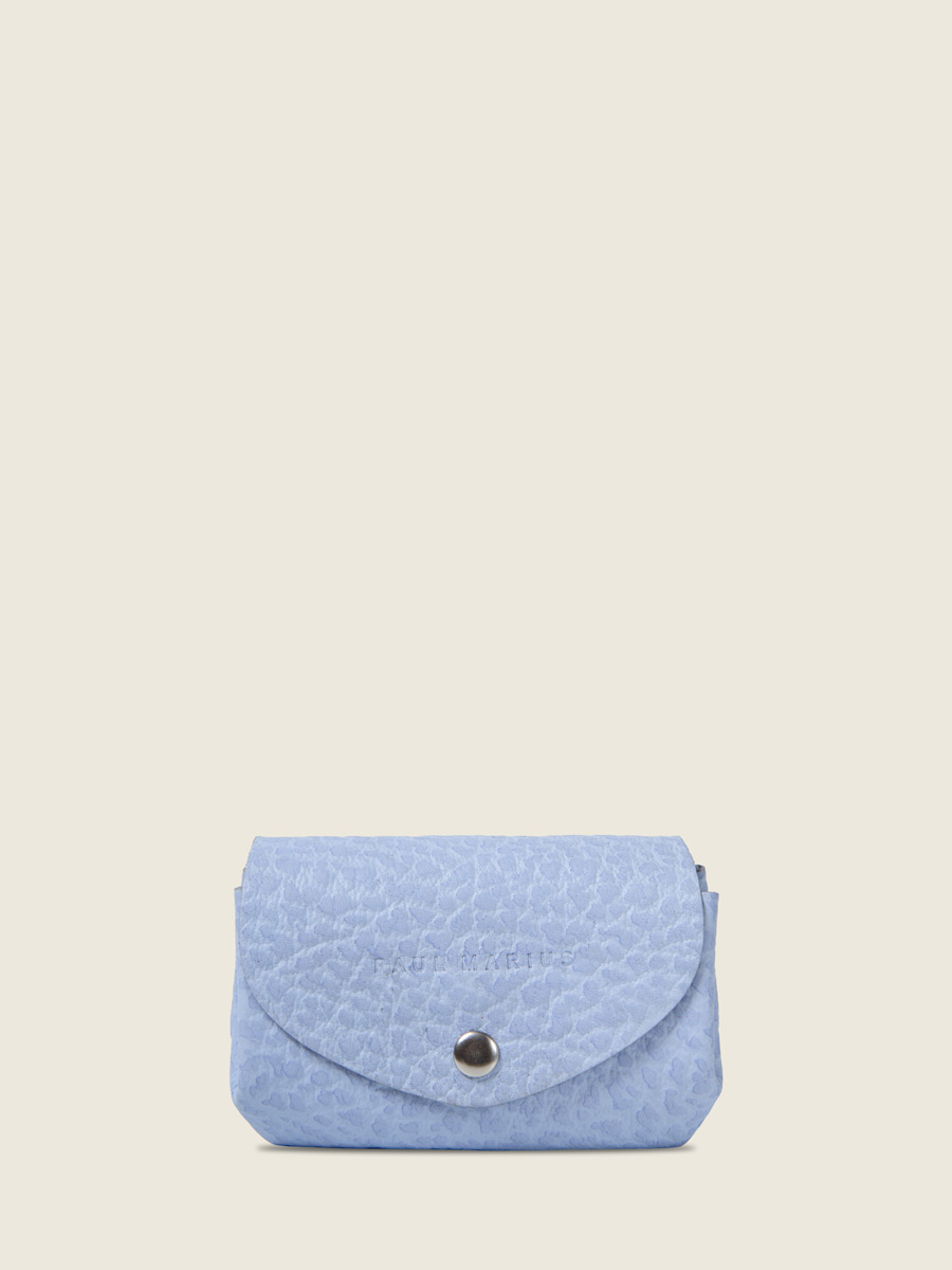 Small purple leather purse LeGustave - Lavender front view