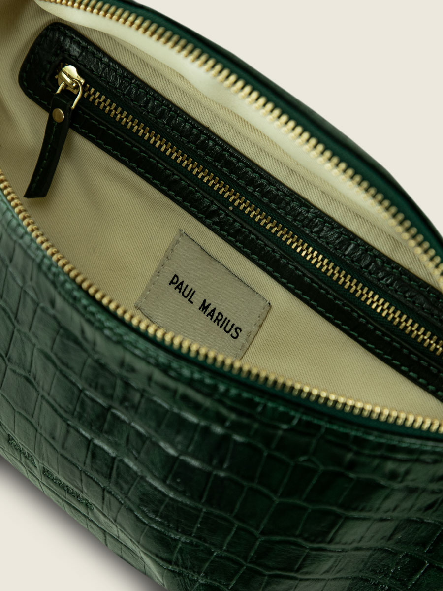 green-leather-fanny-pack-inside-view-picture-labanane-heritage-malachite-paul-marius-m503-cr-dg