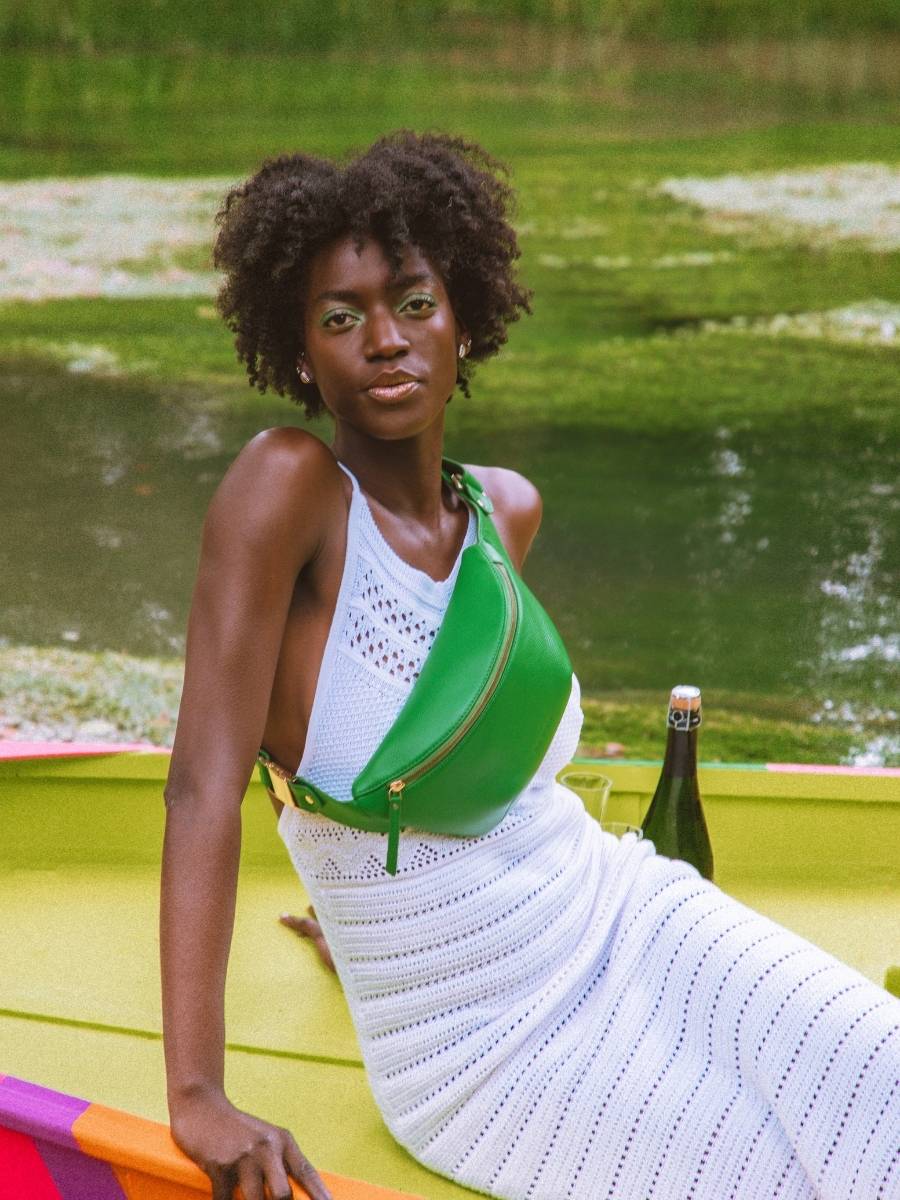 green-leather-fanny-pack-labanane-sorbet-kiwi-paul-marius-front-view-picture-m503-sb-gr