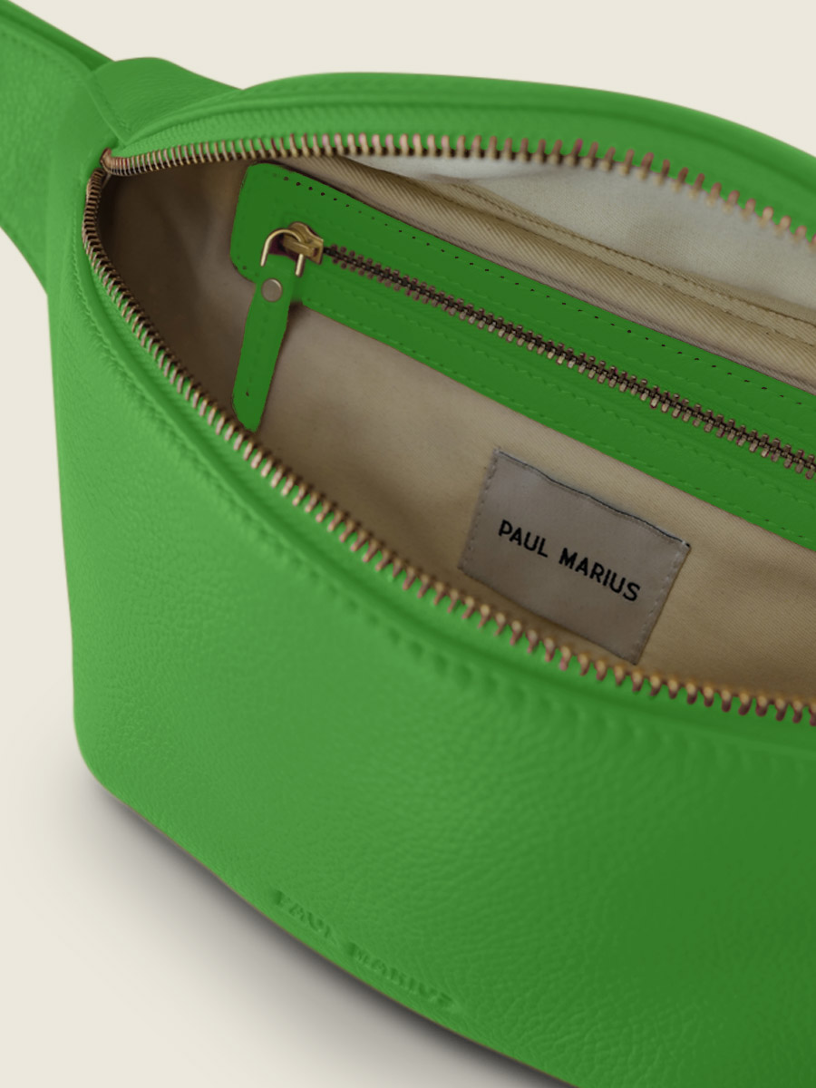 green-leather-fanny-pack-labanane-sorbet-kiwi-paul-marius-inside-view-picture-m503-sb-gr