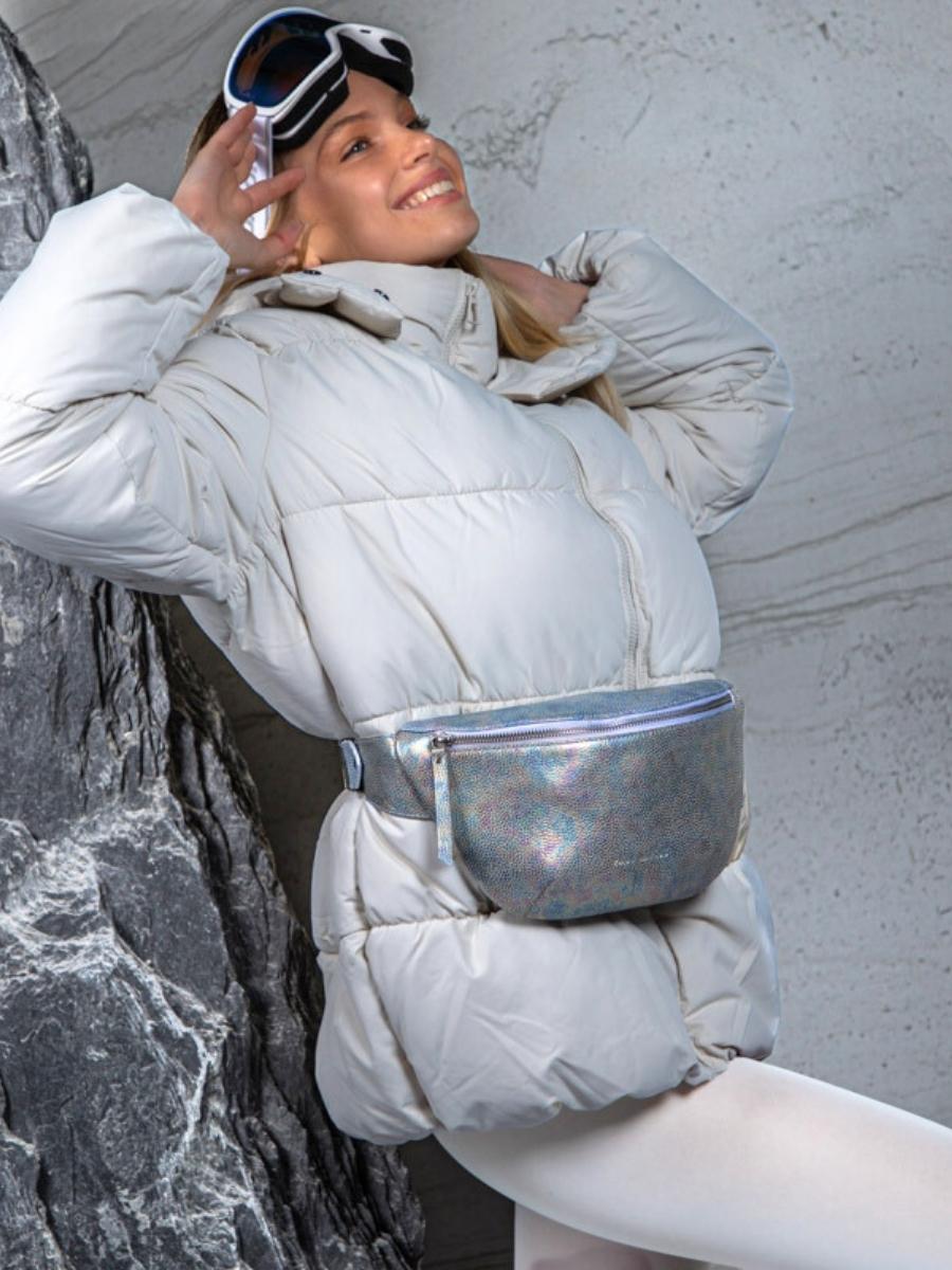 white-and-holographic-leather-fanny-pack-labanane-granite-paul-marius-front-view-picture-m503-gra-w
