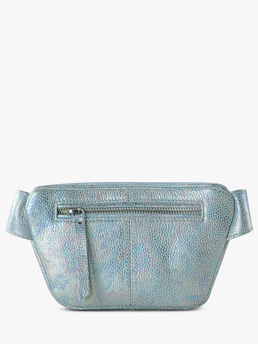 white-and-holographic-leather-mini-fanny-pack-labanane-xs-granite-paul-marius-back-view-picture-m503xs-gra-w