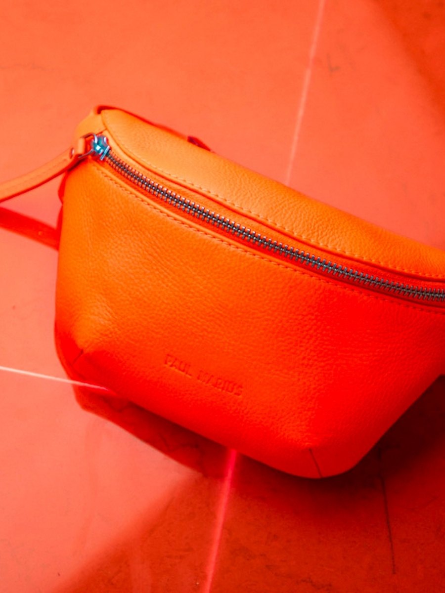 orange-leather-fanny-pack-labanane-xs-neon-paul-marius-front-view-picture-m503xs-ne-o