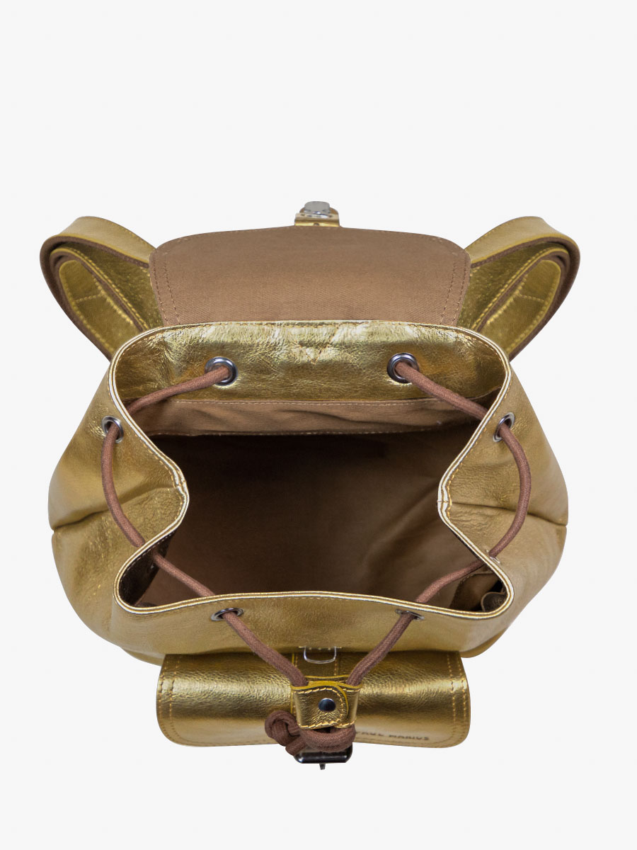 leather-backpack-for-women-gold-interior-view-picture-lebaroudeur-bronze-paul-marius-m40-og