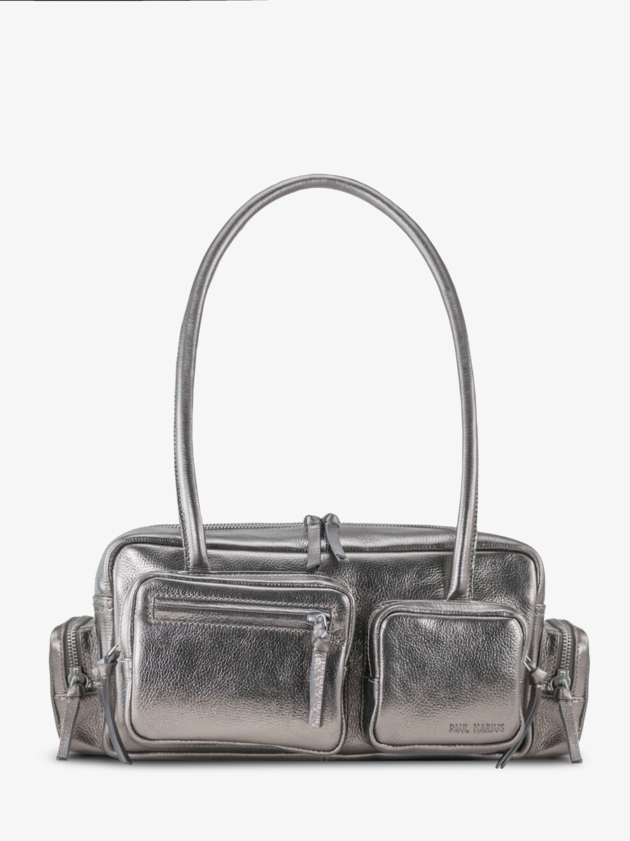 multi-pockets-bag-silver-leather-lebasset-90s-steel-front-view-w56-gm