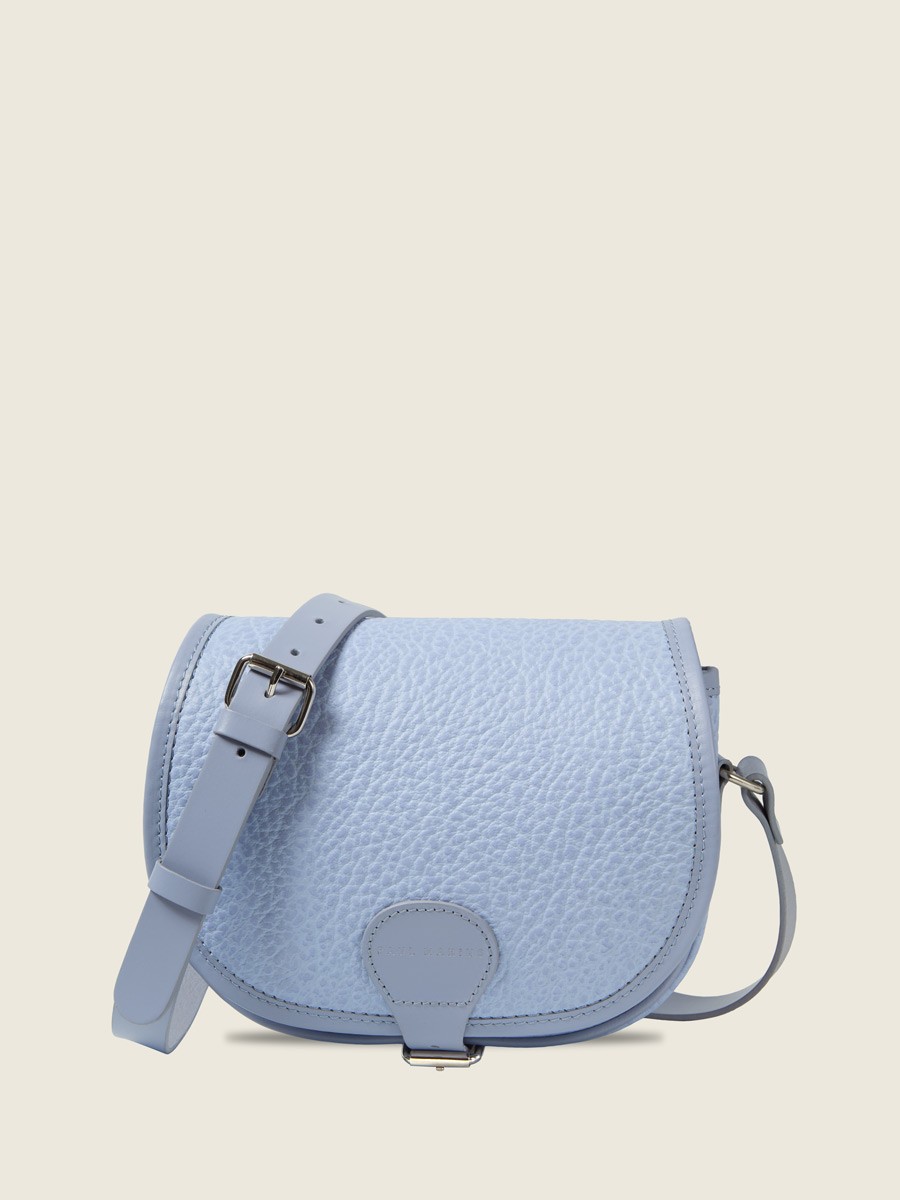 Purple leather crossbody bag LeBohémien - Lavende front view