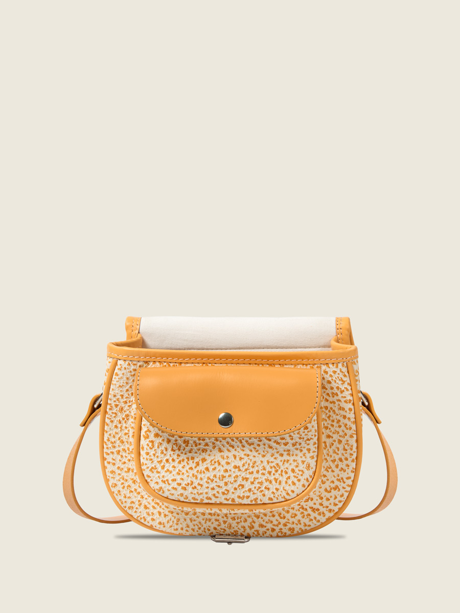 Orange leather crossbody bag LeBohémien - Orangeade side view