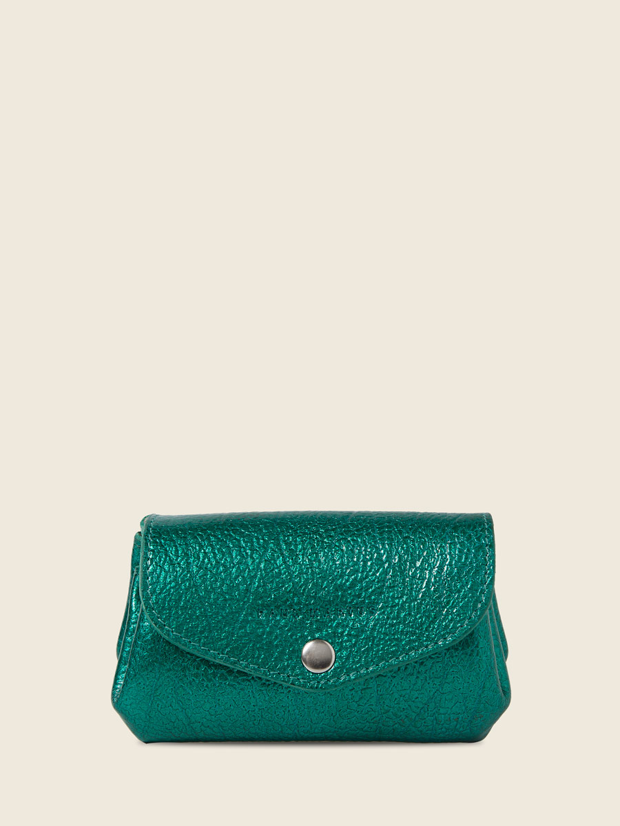 Blue leather pouch  LeGustave M - Lagoon Star front view