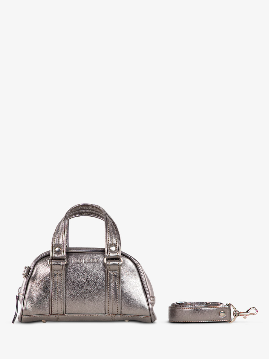 silver-metallic-leather-handbag-lemini-bowling-steel-paul-marius-front-view-picture-w45xs-gm