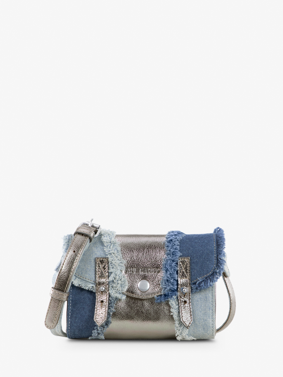 denim-silver-leather-mini-shoulder-bag-women-front-view-picture-lemini-indispensable-denim-steel-paul-marius-w08s-gm-denim