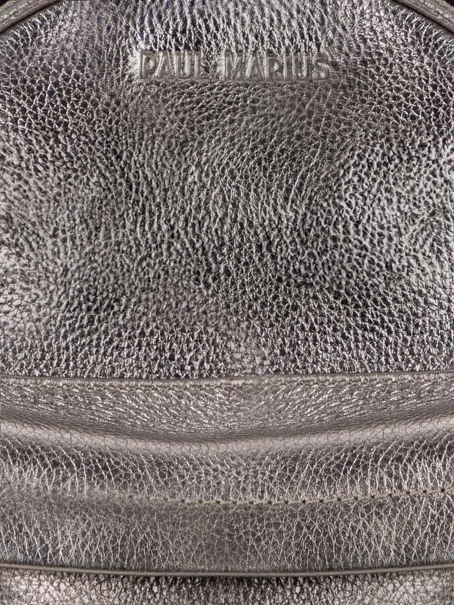 small-leather-backpack-silver-focus-material-view-picture-lemini-intrepide-steel-paul-marius-m37s-gm