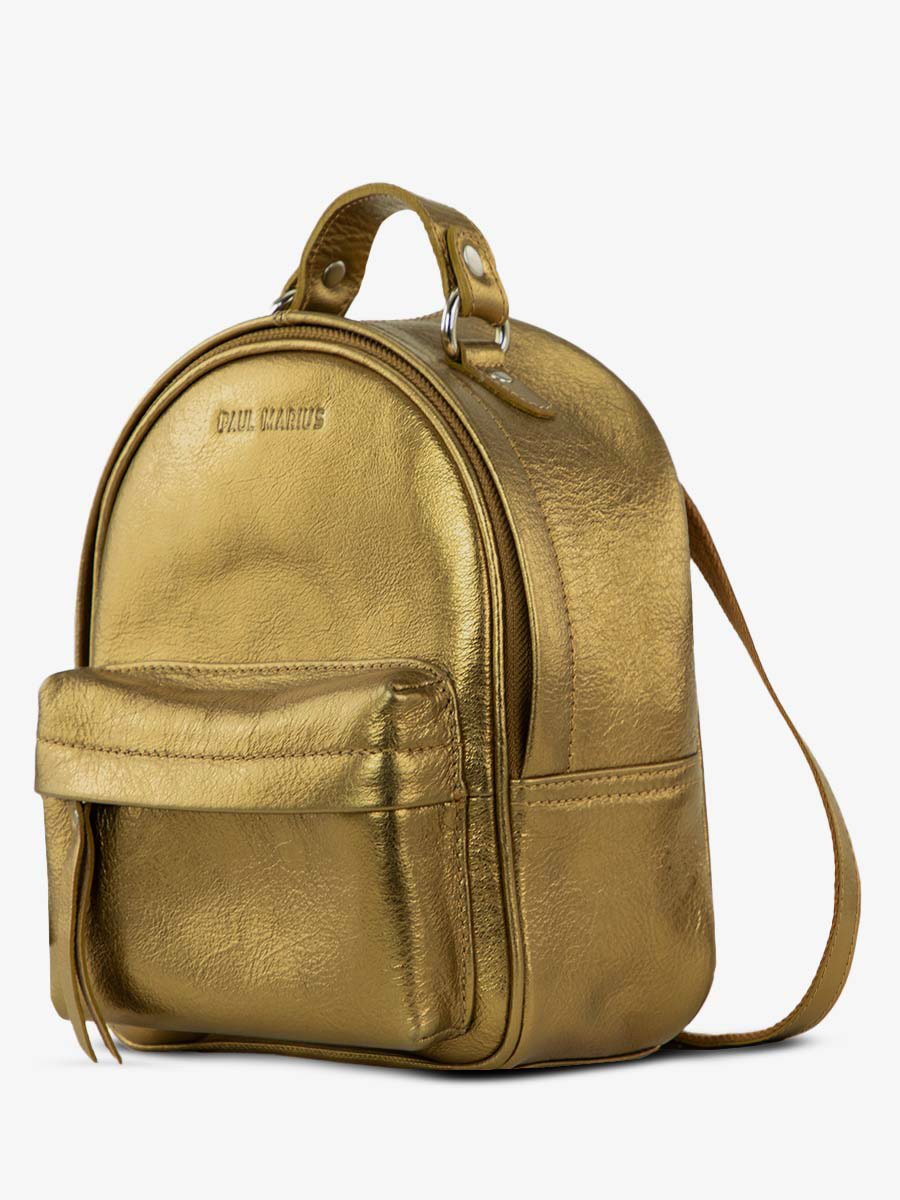 small-leather-backpack-gold-side-view-picture-lemini-intrepide-bronze-paul-marius-m37s-og
