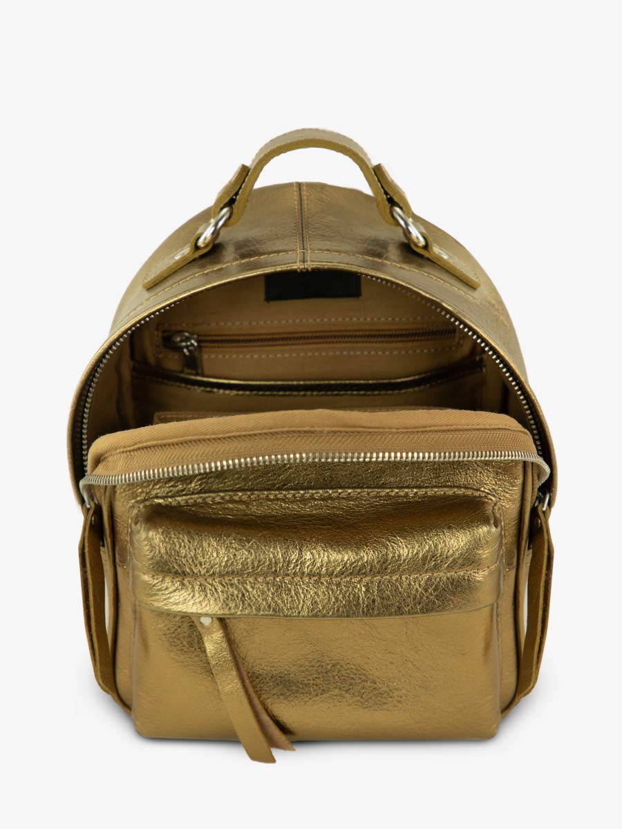 small-leather-backpack-gold-inside-view-picture-lemini-intrepide-bronze-paul-marius-m37s-og