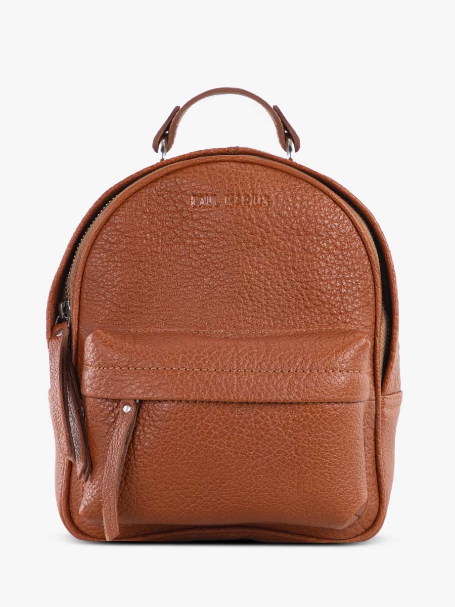 small-leather-backpack-brown-front-view-picture-lemini-intrepide-light-brown-paul-marius-m37s-l