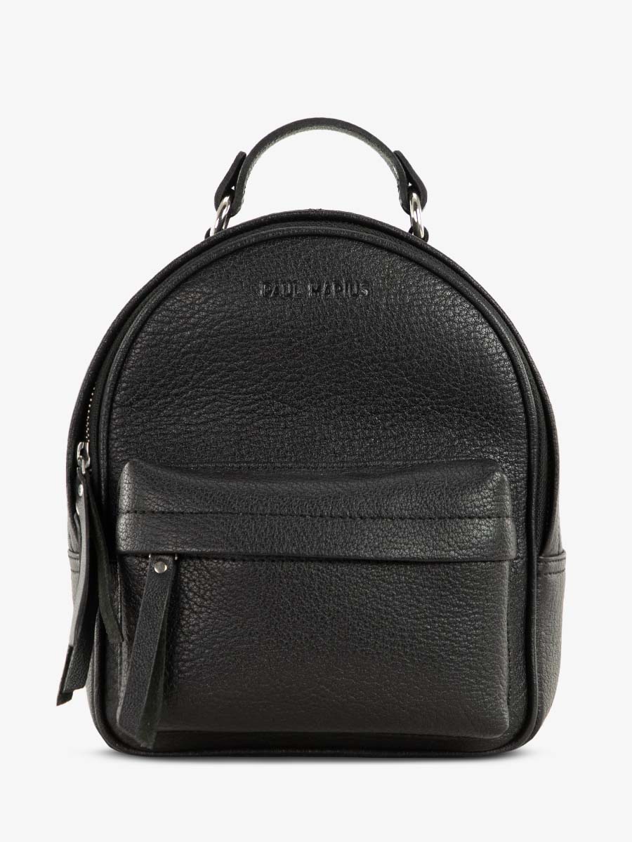 small-leather-backpack-black-front-view-picture-lemini-intrepide-black-paul-marius-m37s-b