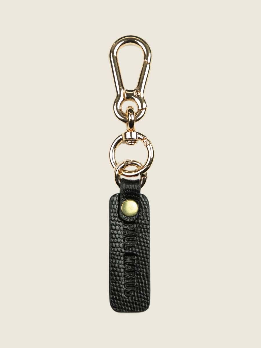 black-leather-key-ring-leporte-cle-breloque-1960-jet-black-paul-marius-campaign-picture-lkc-logo-l-b