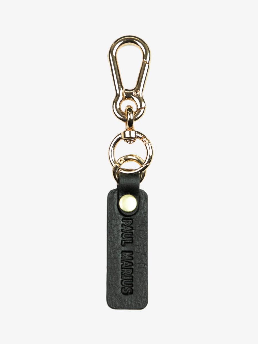 black-leather-key-ring-leporte-cle-breloque-paul-marius-campaign-picture-lkc-logo-b