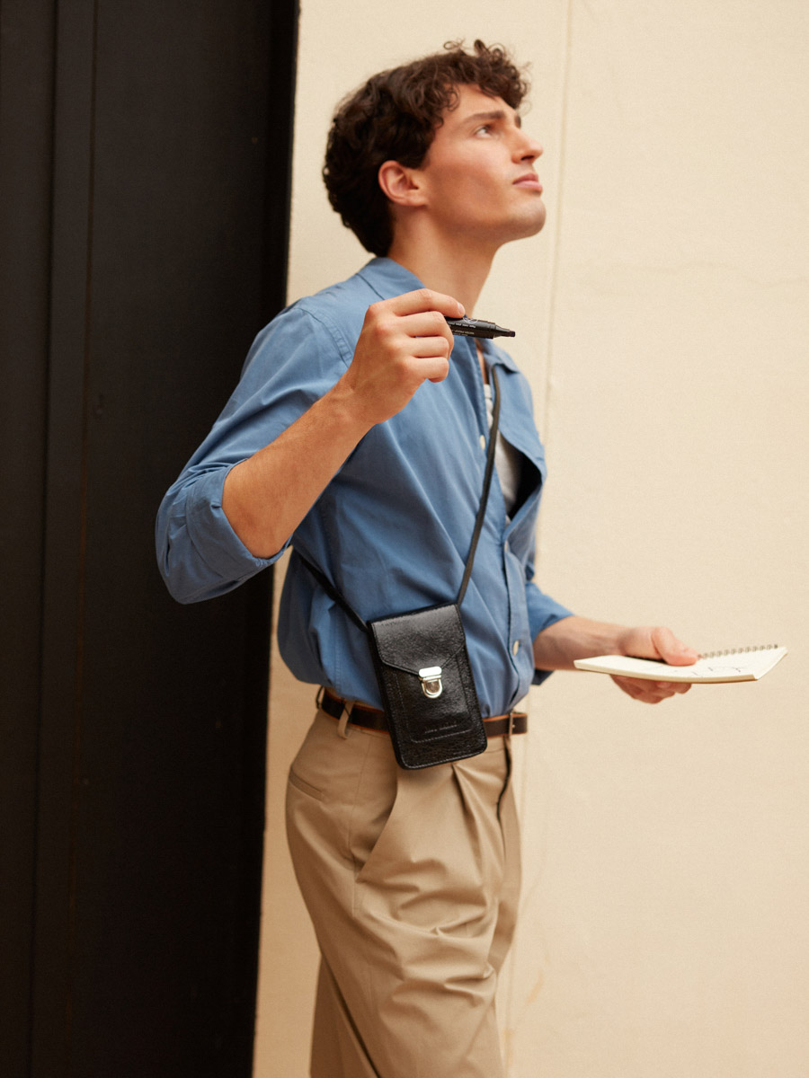 leather-phone-bag-shimmering-black-leporte-telephone-eclipse-ambient-view-m88-m-b