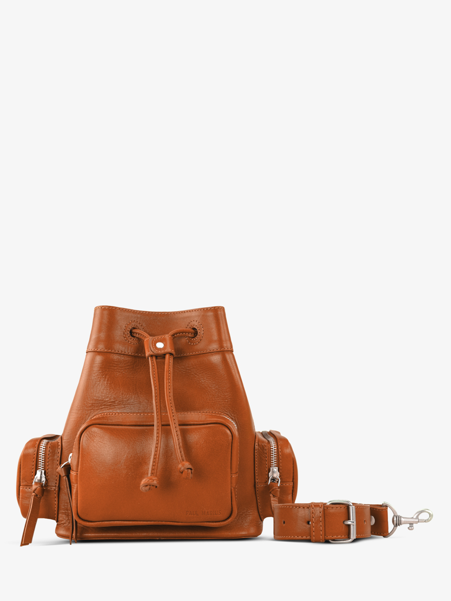 bucket-bag-leather-brown-leseau-90s-cognac-front-view-w57-co