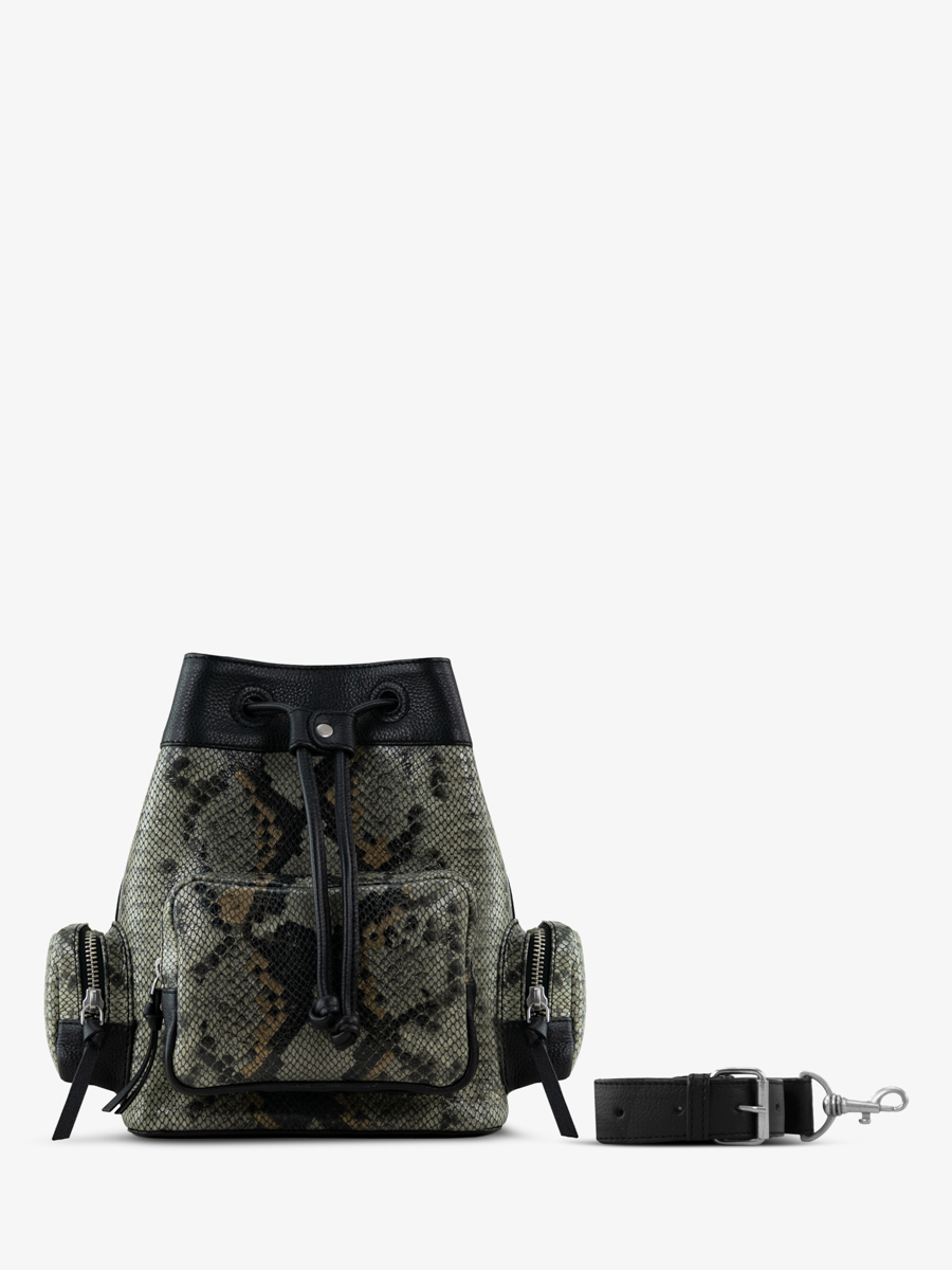 bucket-bag-leather-python-grey-black-leseau-90s-python-front-view-w57-p-gre-b