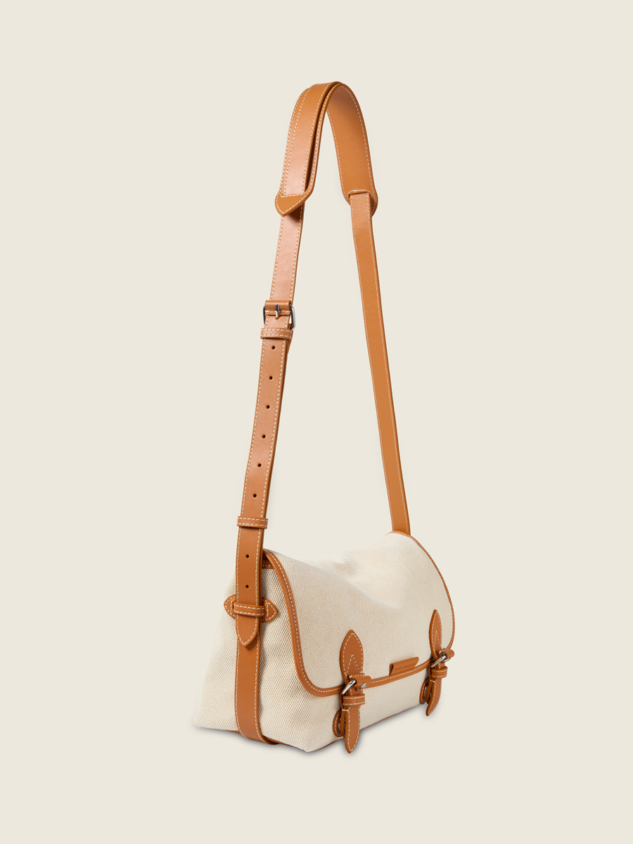 Beige canvas crossbody bag Loulou Escapade  - Beige canvas back view