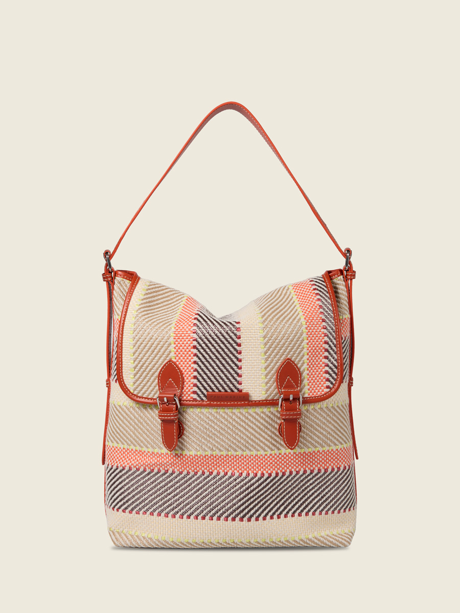 Multicoloured raffia crossbody bag Loulou L Raphia - Multicolour front view