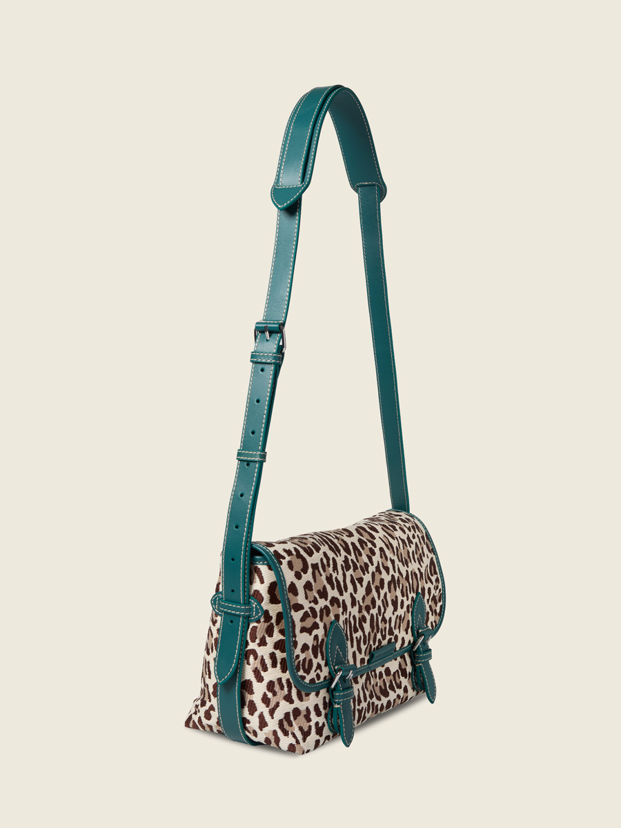 Raffia leopard crossbody bag Loulou Raphia - Leopard back view