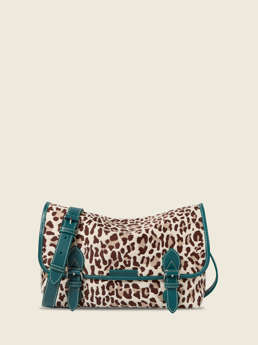 Raffia leopard crossbody bag Loulou Raphia - Leopard front view