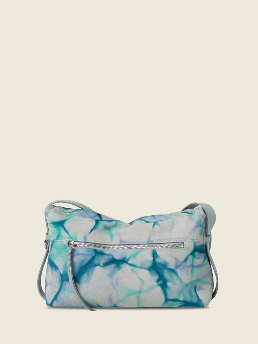 Blue leather crossbody bag Loulou - Tie & Dye Blue inside view