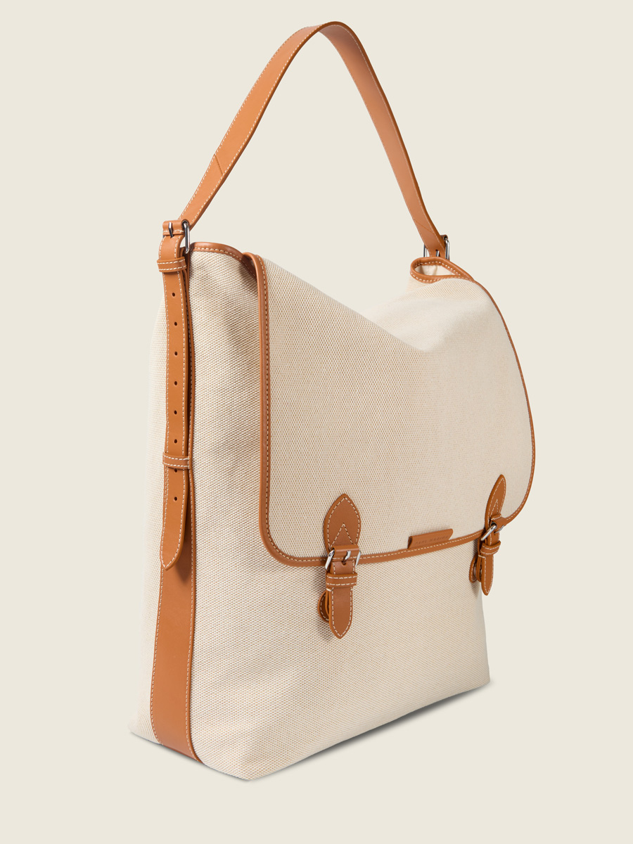 Beige canvas XL crossbody bag Loulou XL Escapade - Beige Canvas ambient view
