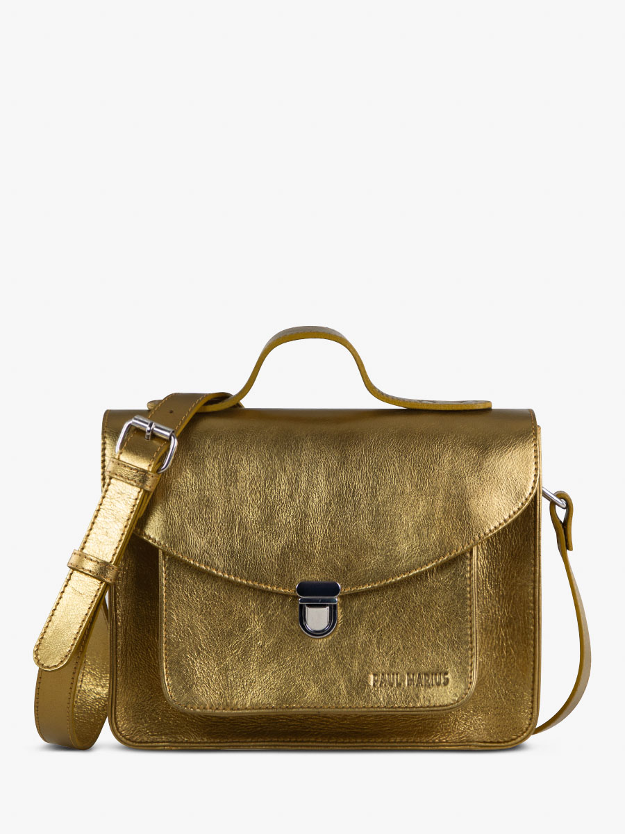 gold-leather-handbag-mademoiselle-george-bronze-paul-marius-front-view-picture-w05-og