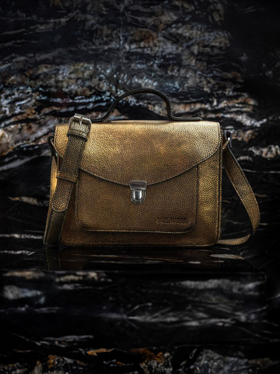 black-and-gold-leather-handbag-mademoiselle-george-granite-paul-marius-front-view-picture-w05-gra-g-b
